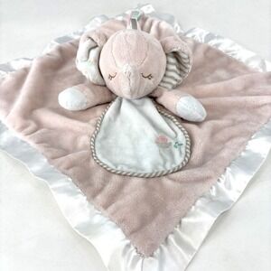 Douglas Baby Pink‎ Elephant Baby Security Blanket Lovey Bird White Satin Girl